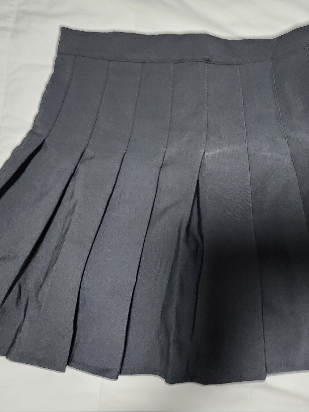 Classic Pleated Mini Skirt in Dark Gray